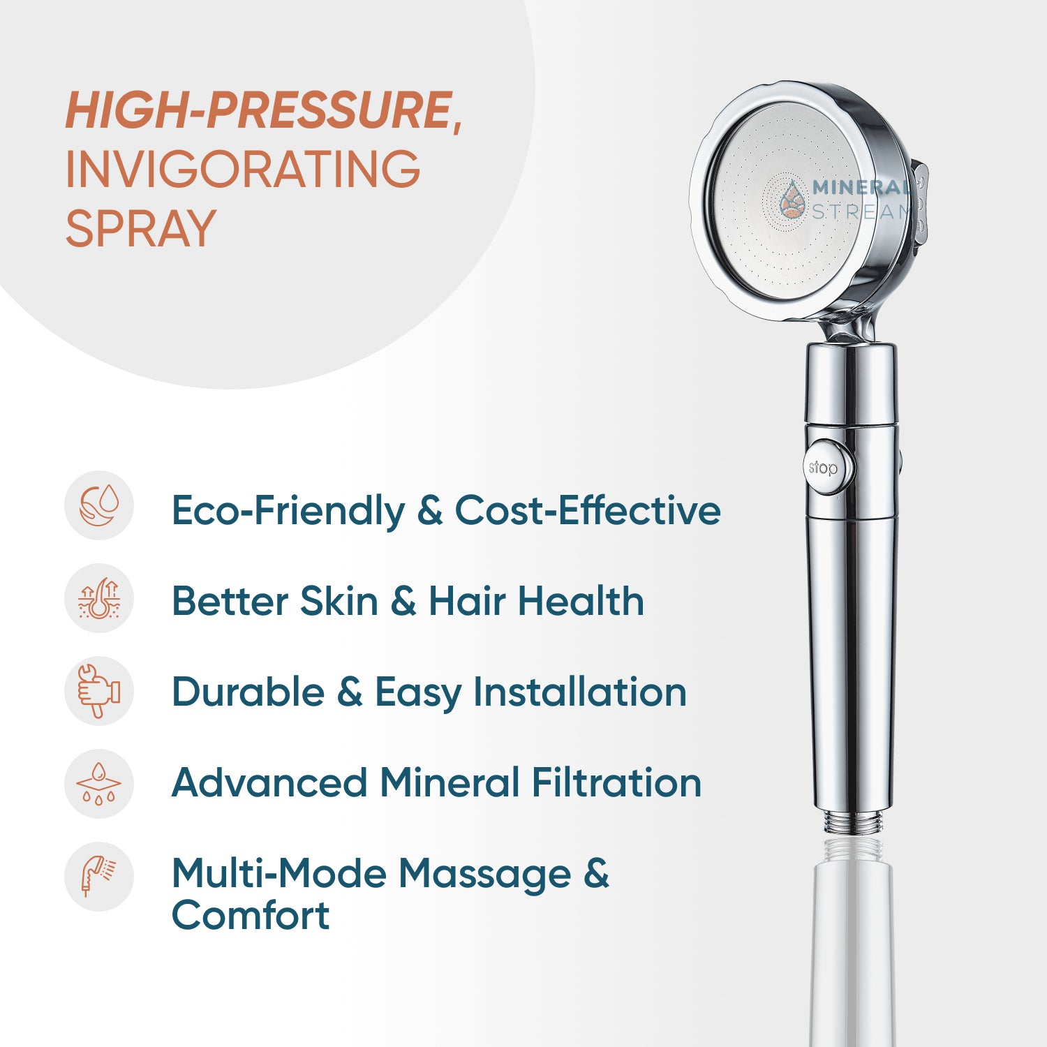 MineralStream™ Duo - słuchawka prysznicowa