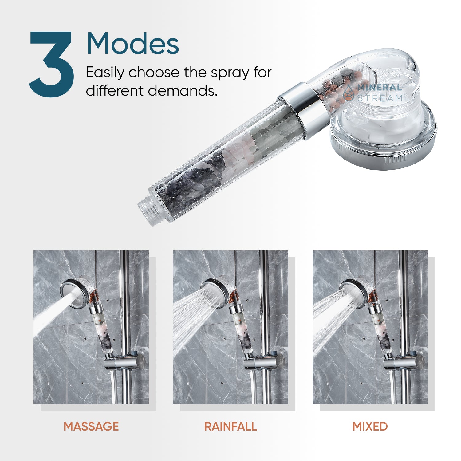 Zestaw niezbędnych akcesoriów prysznicowych Chakra Showerhead