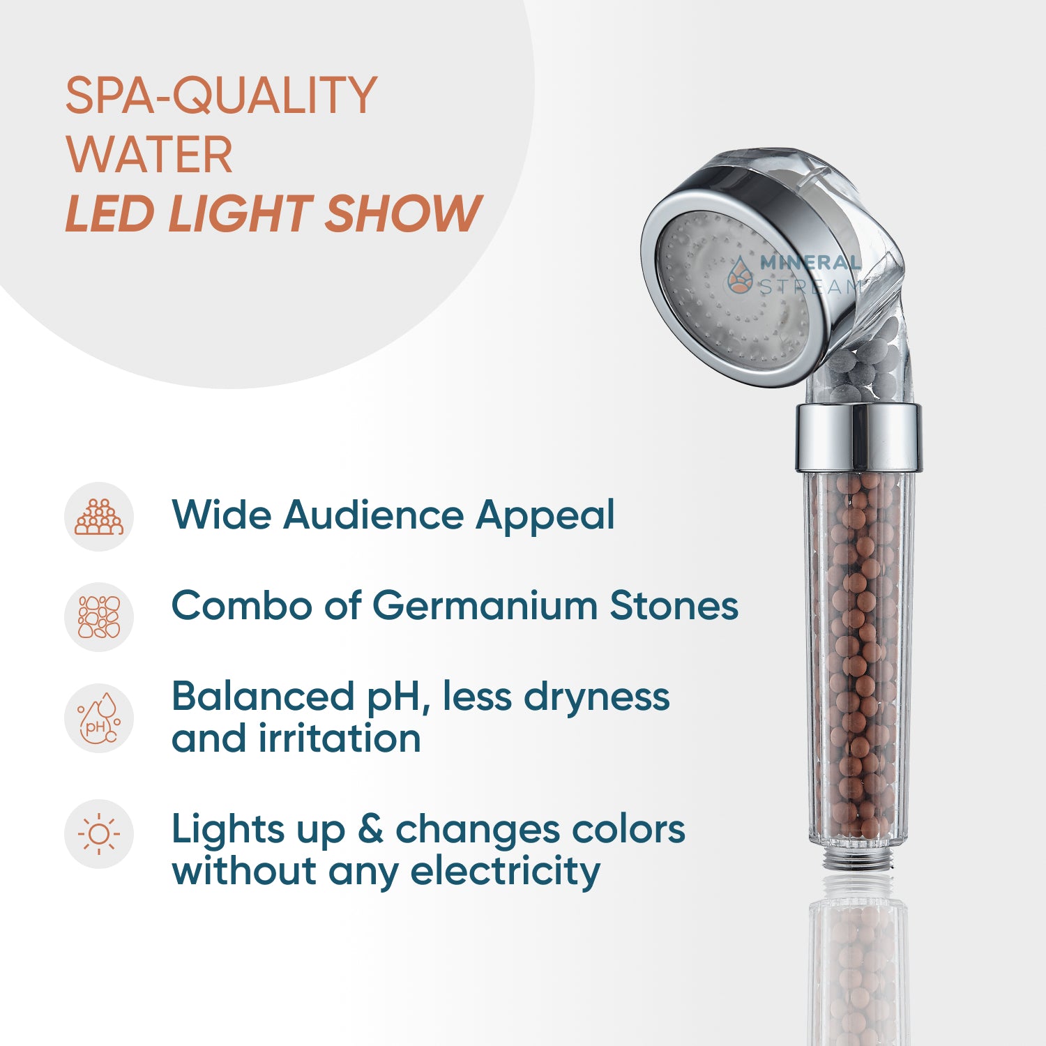 LED Ionic Showerhead Shower Essentials Kit