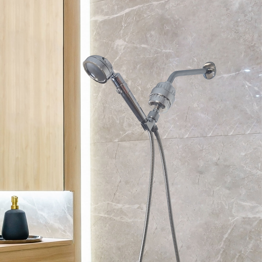 Mineralstream Duo Shower Head Showerhead kompletny zestaw prysznicowy