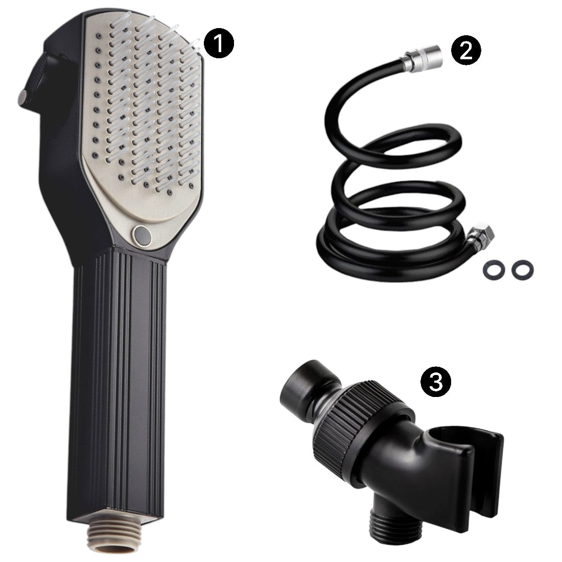 Detangler Comb Showerhead Shower Essentials Kit