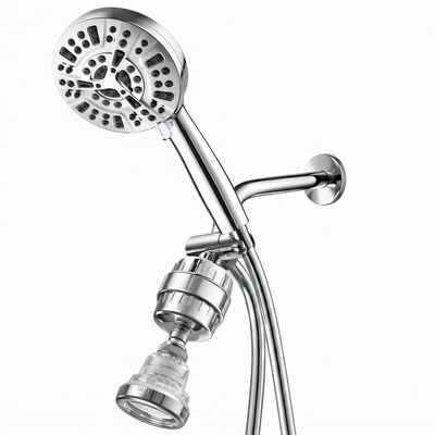 Luxe 10 Mode Dual Shower System - front view of bundles by Mineral Stream