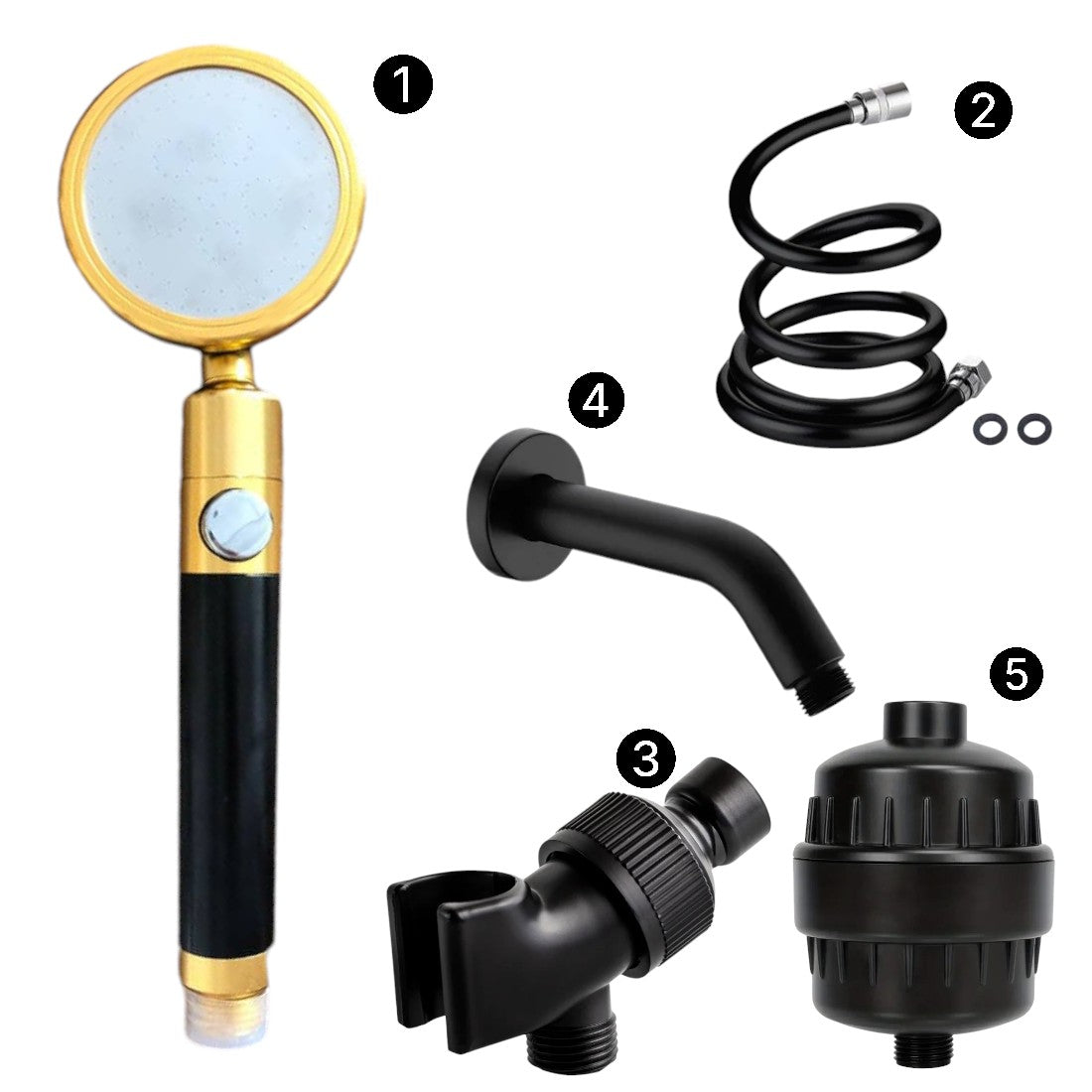 Mineralstream Duo Shower Head Showerhead kompletny zestaw prysznicowy