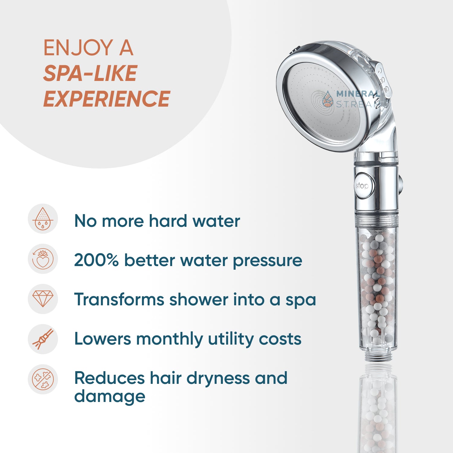 MineralStream ™ Ionic Shower Head 2.0