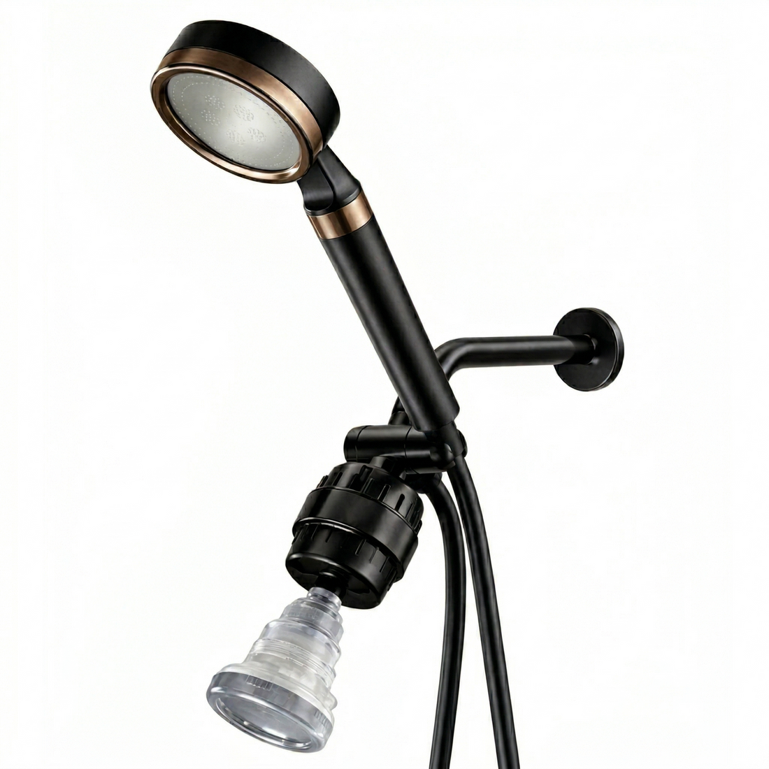MineralStream BLACK Vitamin C Dual Shower System kit